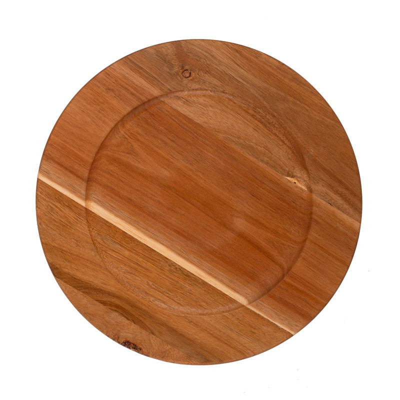 Venta de platos de presentación de madera de acacia para decorar.